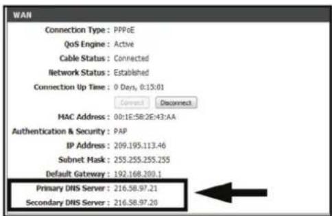 CHACON 34479 - Pour obtenir le DNS primaire ou seconde : - 1