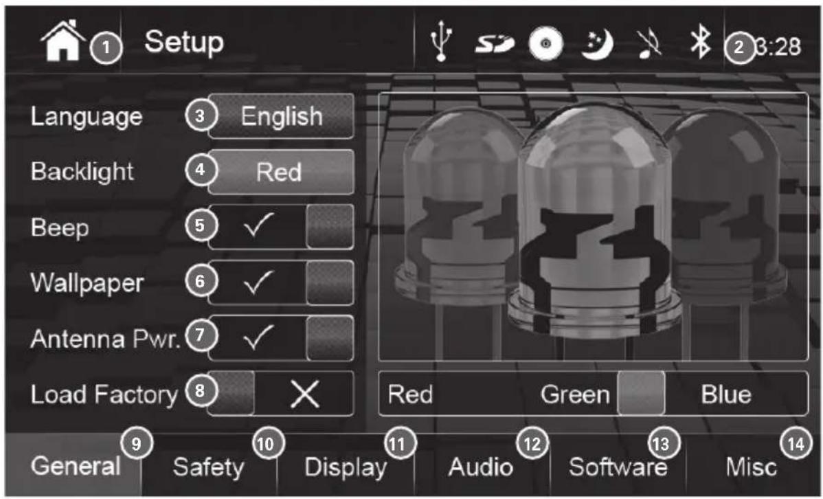 XZENT X202BT - CONFIGURATION GÉNÉRALE - 1