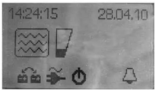 Fendt Vision 2014 - Menu Configuration de l'heure, de l'heure de réveil et de la date (éclairé) - 2