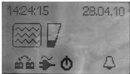 Fendt Opal - Menu configuration de l'heure, de l'heure de réveil et de la date (éclairé) - 2
