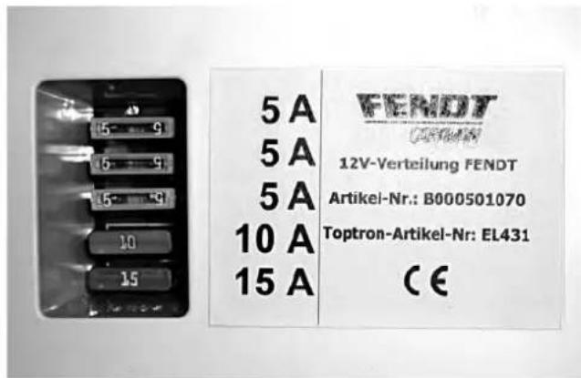 Fendt Diamant - Assignation des fusibles des alimentations électriques - 2