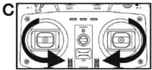 XciteRC Rocket 400 FPV GPS RTF Quadrocopter Mode 1 - Transmitter calibration - 2