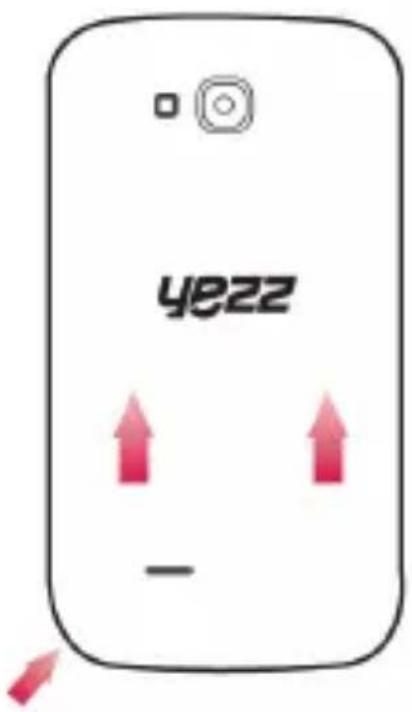 YEZZ Andy 3.5EI - Install the SIM card and battery - 1