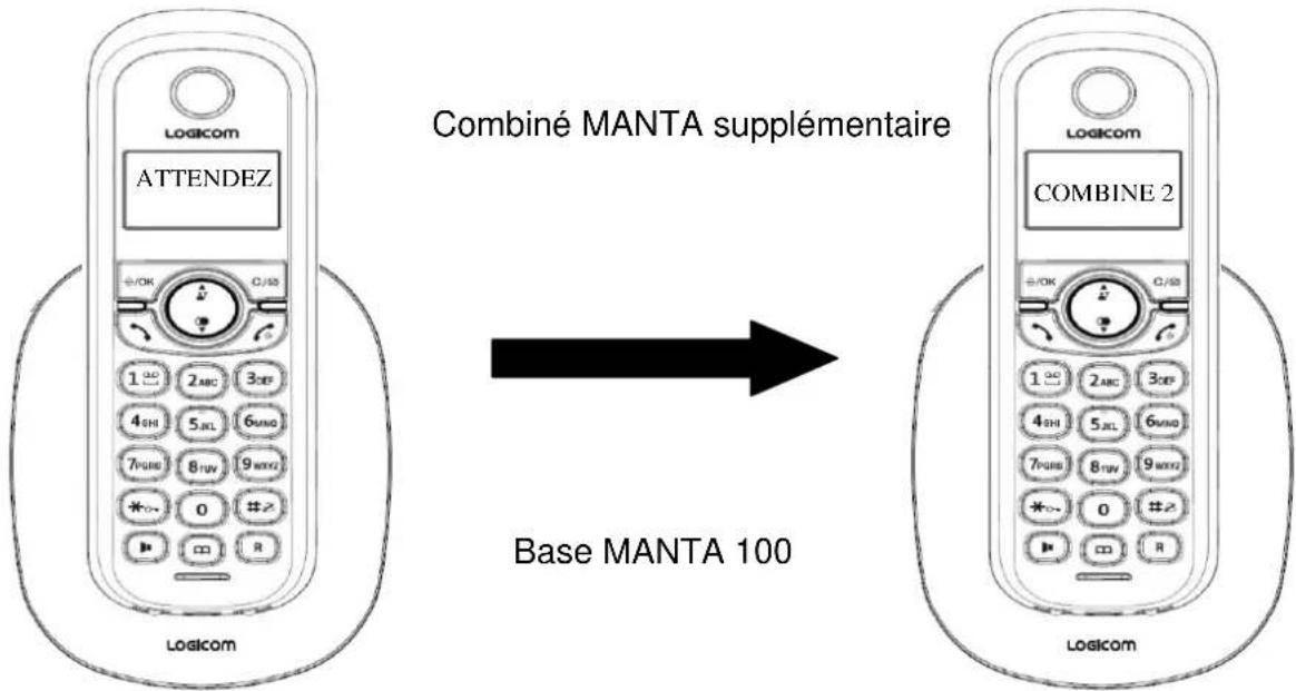 LOGICOM Manta 200 - – Association automatique d'un combiné de la gamme MANTA à la base - 1