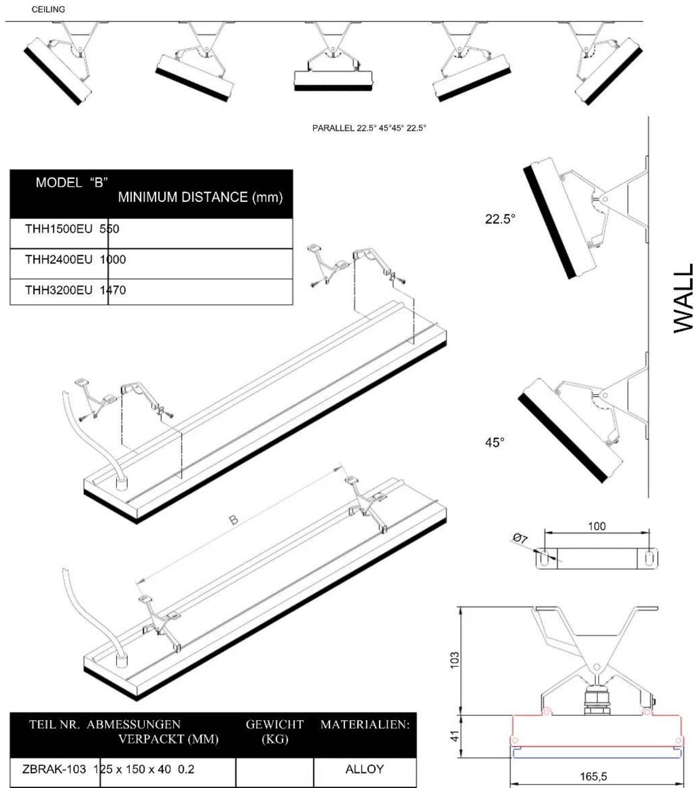 GRANDHALL Heatstrip - Standardmäßige Montagebügel - 1