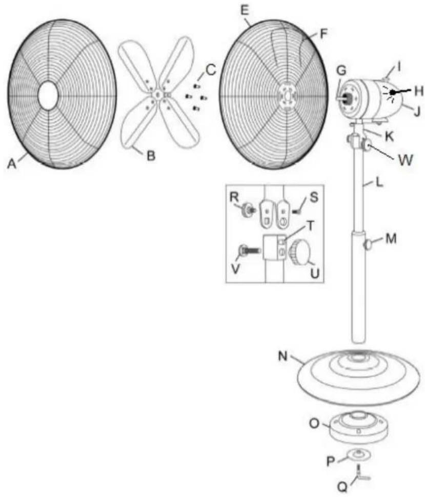 Eurom VSM16 - Diagram of components VSM16 - 1