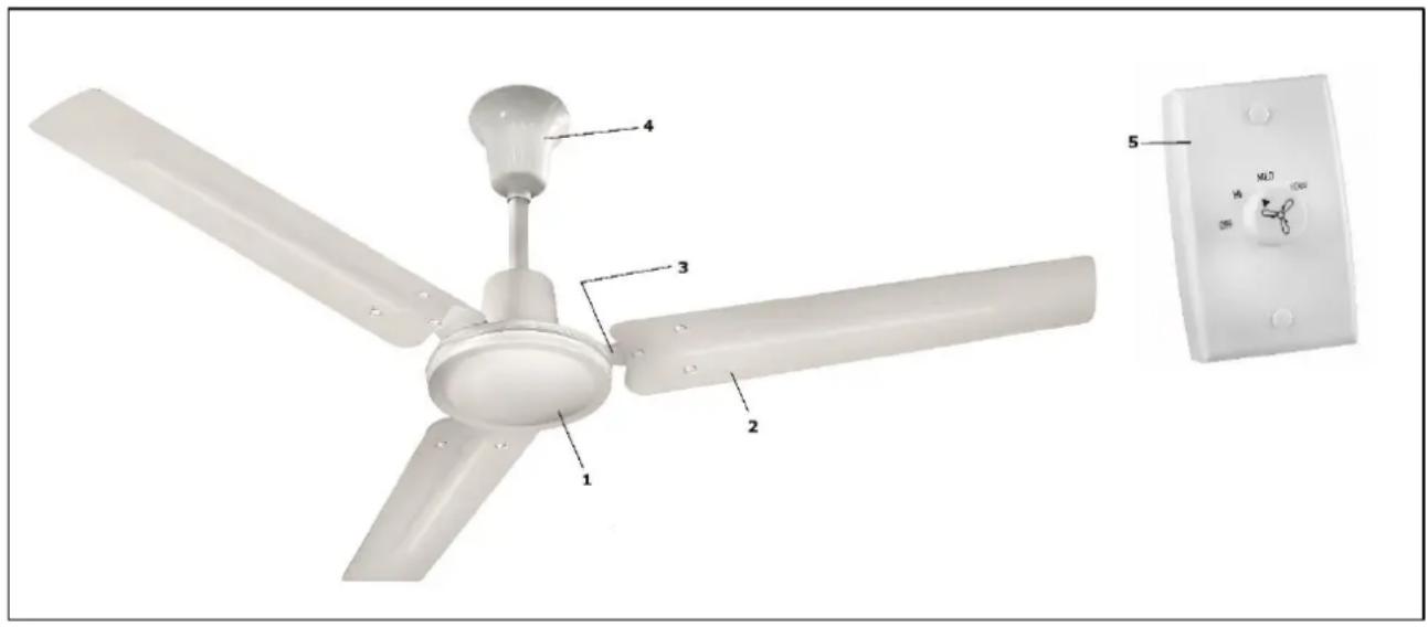 Eurom Ceiling Fan 48 - Onderdelentekening - 1
