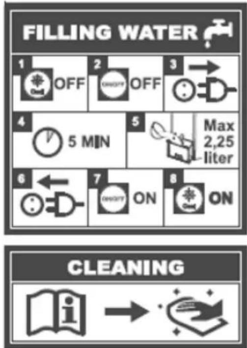 Eurom Air cooler - Instruction (instruction de symbole) replissage du réservoir d'eau - 1
