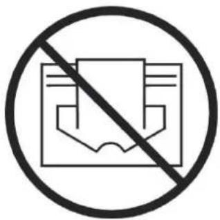 Prohibition sign with a diagonal line crossing over a document icon, indicating no text or symbols beyond the prohibition symbol.