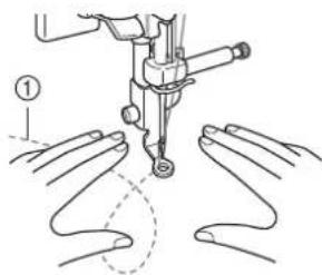 BABY LOCK Ellageo Plus BLL2 - Baje el selector de posicjion de dientes de arrastre a para bajo los dientes de arrastre. - 2