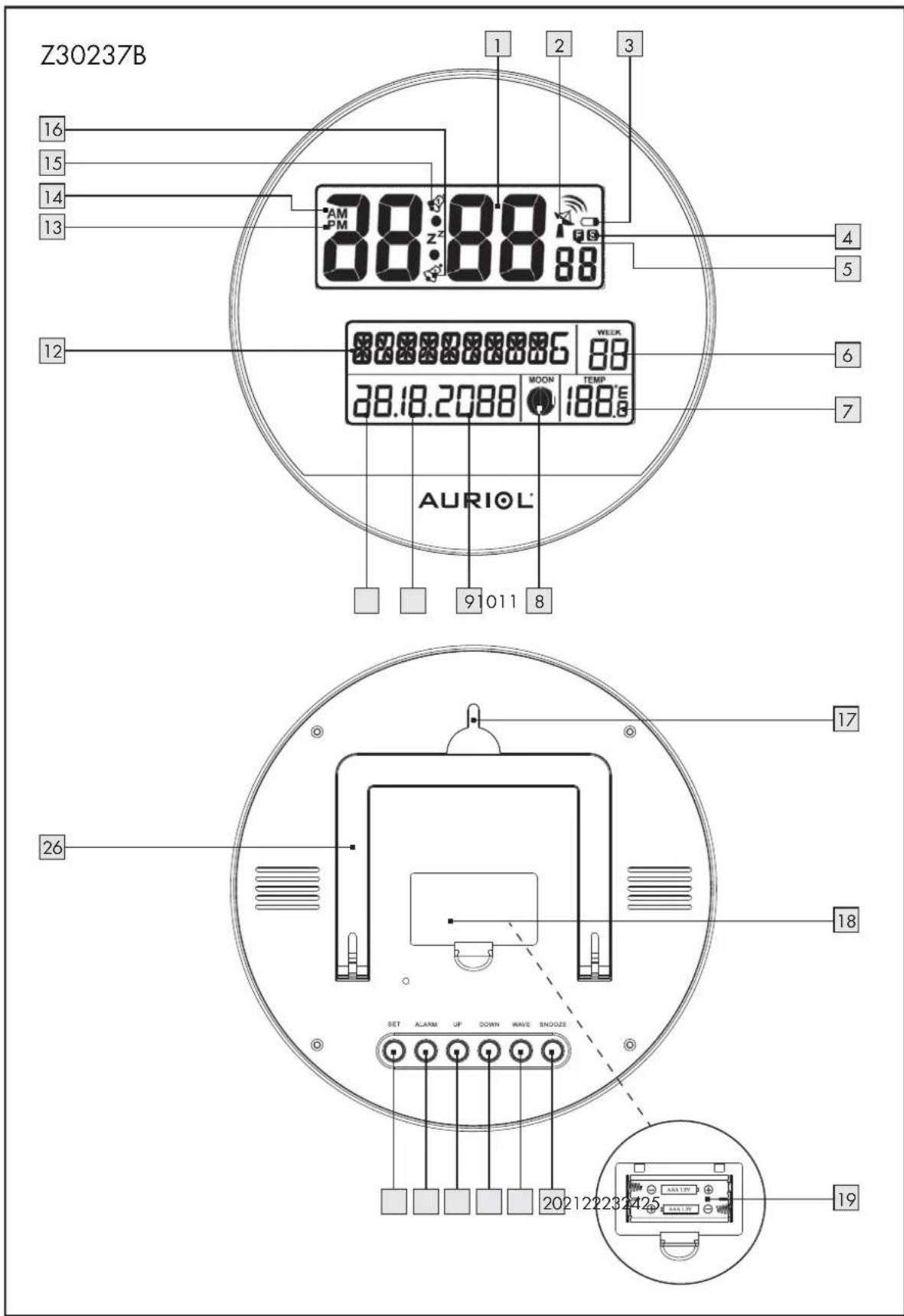 AURIOL Z30237B - LCD-RADIOWEKKER - 2