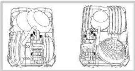 HOTPOINT LST 216 AHA - Loading examples for the lower rack - 1