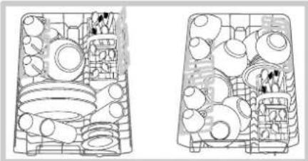 HOTPOINT LST 216 AHA - Esempi di caricamento cesto superiore - 1