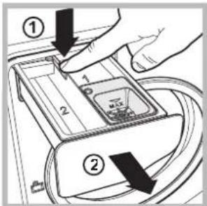 HOTPOINT AQM8D 49 U - Cleaning the detergent dispenser.    drawer - 1