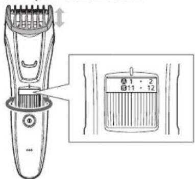 PANASONIC ERGB70 - Gire el dial y ajuste lamarca indicativa de longitud de corte en la posicion deseada. - 1