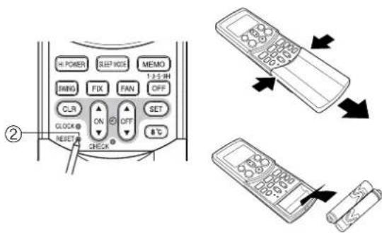 TOSHIBA RAS16SKVPND - Загрузка батарей пульта ДУ - 1