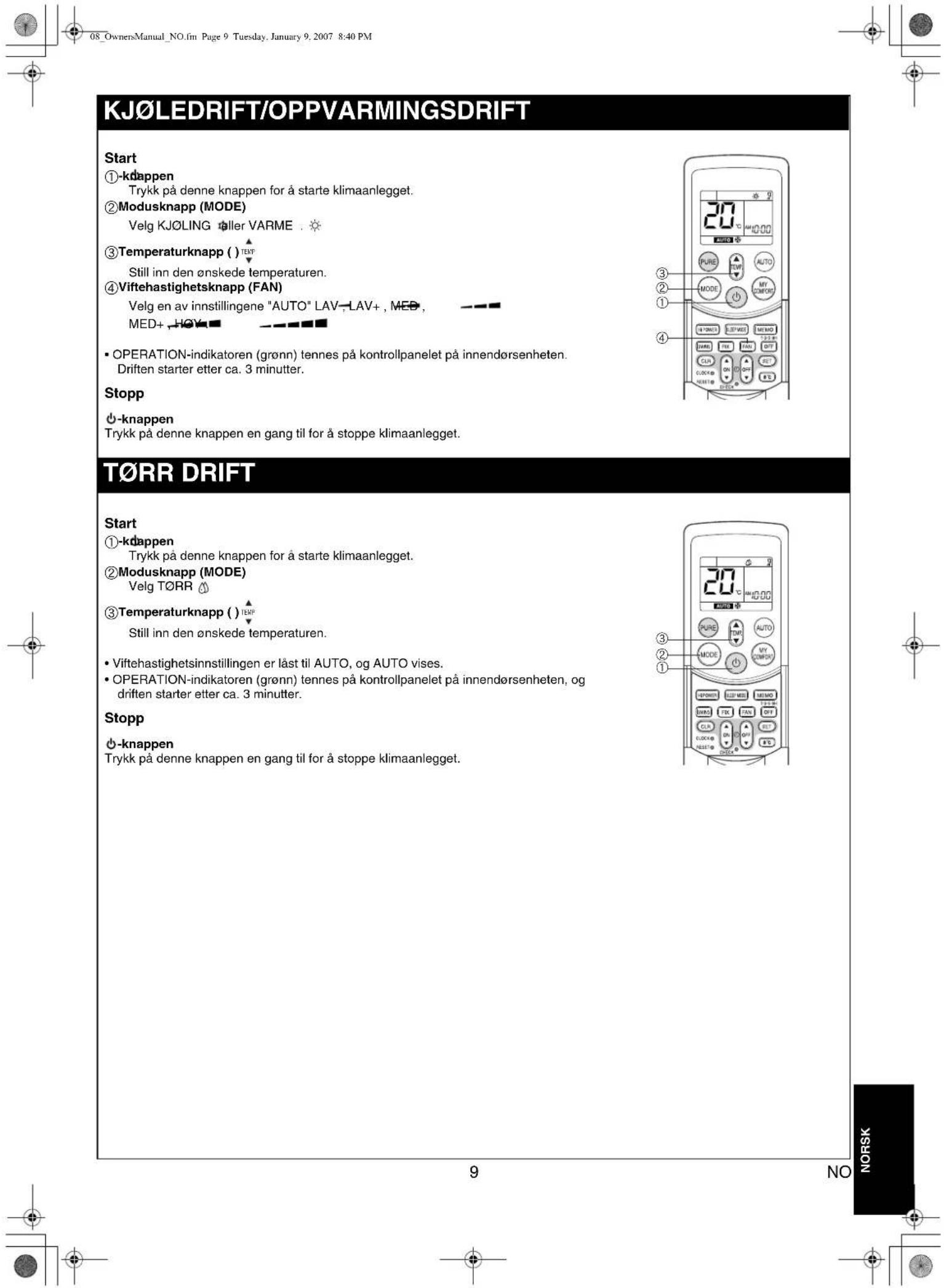 TOSHIBA RAS10SKVPND - -knappen - 2