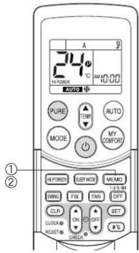 TOSHIBA RAS10SKVPND - ② MEMO-knapp - 1
