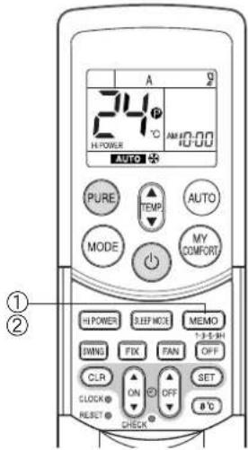 TOSHIBA RAS12SKVPND - ②MEMO button - 1