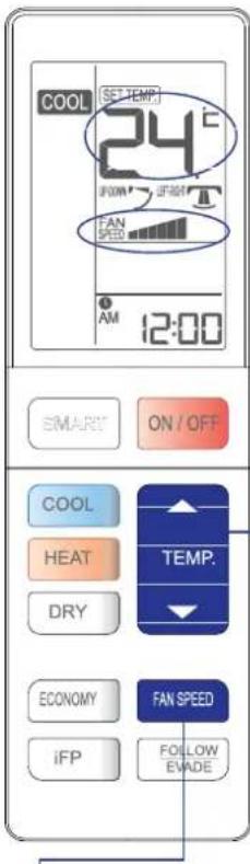 HAIER 1U09EH1ERA - Select TEMP.setting,FANOperation - 2