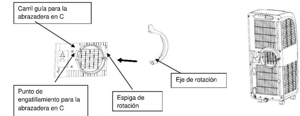 SUNTEC Summit 27+ - Montaje del cierre de brida para la sujeción del tubo flexible de aire extraído - 1