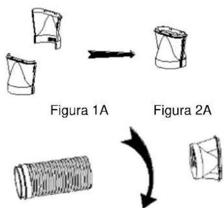 SUNTEC Summit 20+ - Ensamblaje del reductor del tubo flexible de aire extraido (figura 1A) y enroscado de este reductor al tubo flexible de aire extraido (figura 1) - 1