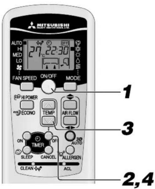 MITSUBISHI SRK60ZJXS - Gebruik werkingsmodus OFF-TIMER - 1