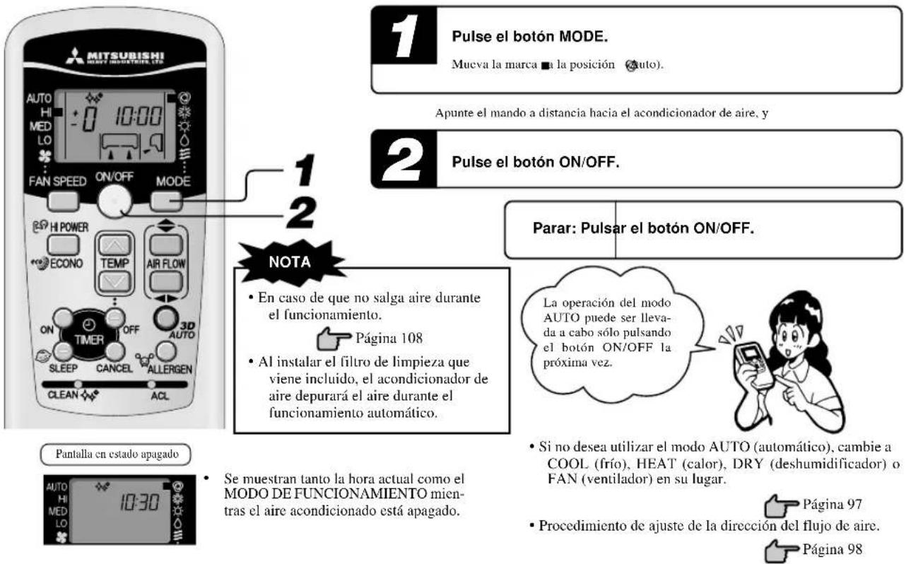 MITSUBISHI SRK60ZJXS - Funcionamiento en modo AUTO (automático) - 1