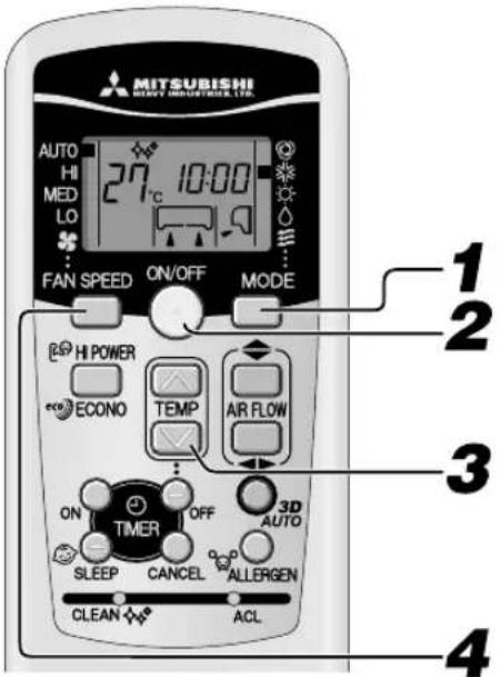 MITSUBISHI SRK35ZJXS - Работа в режимах COOL (охлаждение) /HEAT (отопление) /DRY (высушивание) /FAN (вентиляция) - 1