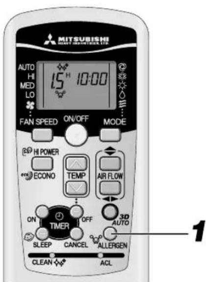 MITSUBISHI SRK35ZJXS - Operação ALLERGEN CLEAR - 1