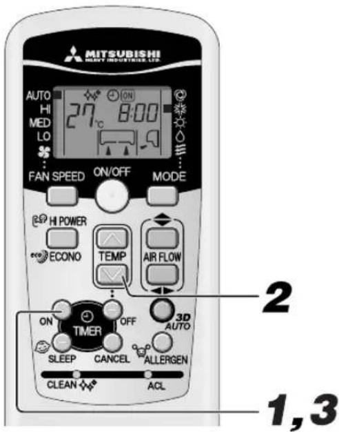 MITSUBISHI SRK35ZJXS - ON-TIMER operation - 2