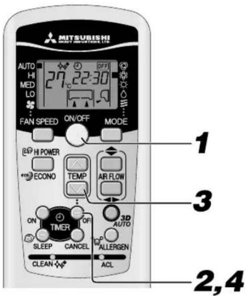 MITSUBISHI SRK35ZJXS - Работа таймера OFF-TIMER (таймер выключения) - 1