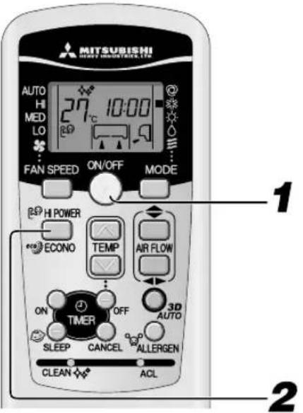 MITSUBISHI SRK25ZJXS - Funcionamiento en modo HIGH POWER/ECONOMY (alta potencia/eco) - 1