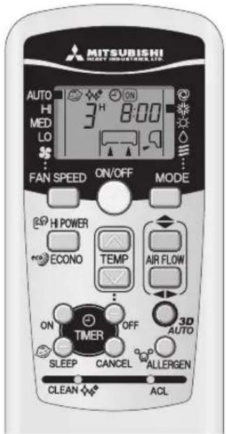 MITSUBISHI SRK25ZJXS - SLEEP TIMER + ON-TIMER operation - 1