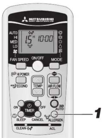MITSUBISHI SRK25ZJXS - ALLERGEN CLEAR operation - 1