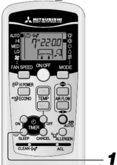 MITSUBISHI SRK50ZJXS - Работа таймера SLEEP TIMER (таймер спящего режима) - 1