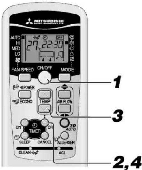 MITSUBISHI SRK50ZJXS - Funcionamiento en modo OFF-TIMER (temporizador de apagado) - 1