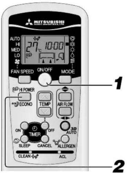 MITSUBISHI SRK20ZJXS - Funcionamiento en modo HIGH POWER/ECONOMY (alta potencia/eco) - 1