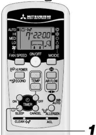 MITSUBISHI SRK20ZJXS - Работа таймера SLEEP TIMER (таймер спящего режима) - 1