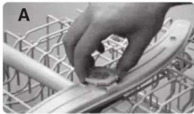 THERMADOR DWHD64CS - Extraer el brazo rociador superior: - 1