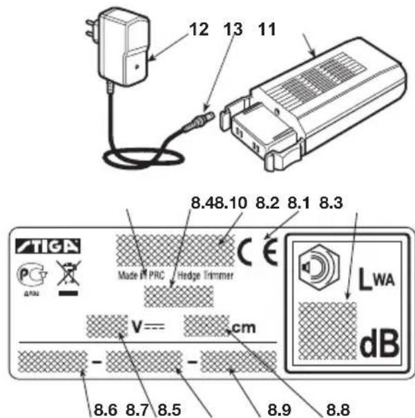 STIGA ST 4620A - - Skilt på akkumulator - 1