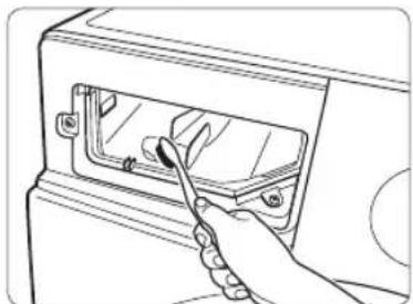 SAMSUNG WF71F5E5P4W EcoBubble - De wasmiddellade en de uitsparing reinigen - 3