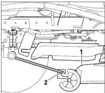 VIKING MT 5097 - Décrochage du plateau de coupe à l'avant (MT 5097, MT 5097 C, MT 5097 Z) : - 2