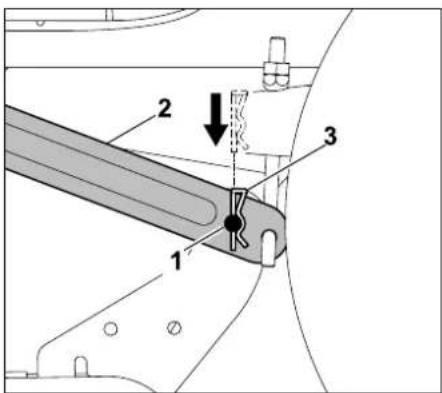 VIKING MT 5097 - Accrochage du plateau de coupe à l'arrière : - 1