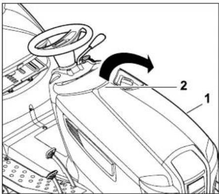 VIKING MT 5097 - Apertura del cofano motore - 1