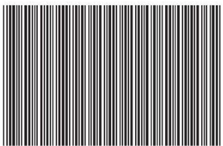 Black and white barcode image with vertical lines on both sides