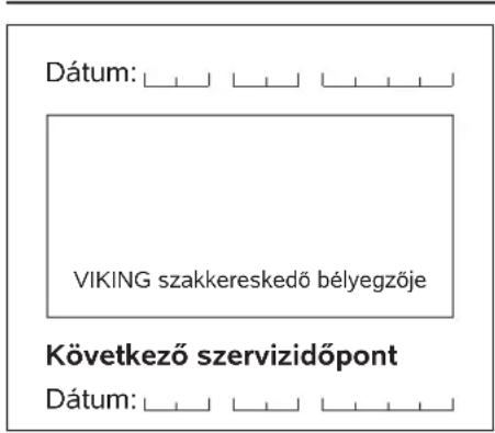 VIKING MB 443 X - Szervizelési idópontok - 2