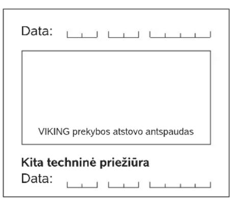 VIKING MB 443 T - Priežiūros planas - 2