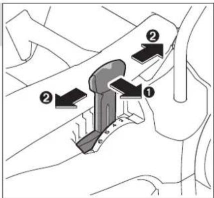 Technical diagram showing mechanical assembly with numbered components and directional arrows indicating motion or flow.