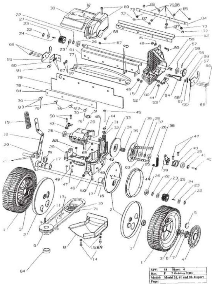Rover Pro Cut Mulch 'N Catch 80 - SELF PROPELLED SPARE PARTS - 1